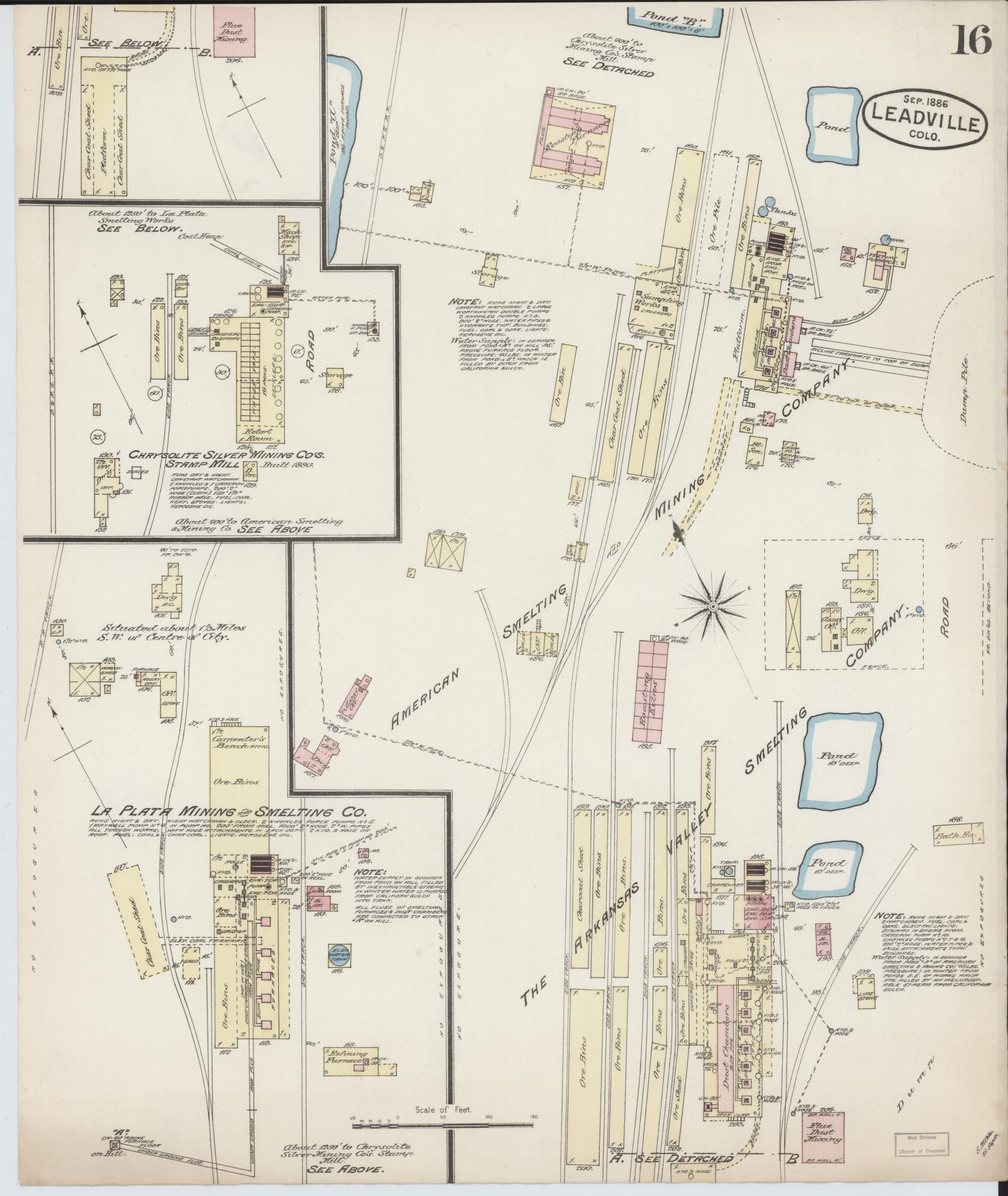 Sanborn Fire Insurance Map from Leadville, Lake County, Colorado (1886), Sheet #0016 - Historic Sanborn Fire Insurance Map Print, vintage old map wall art, antique decor, genealogy gift, Colorado Colorado map