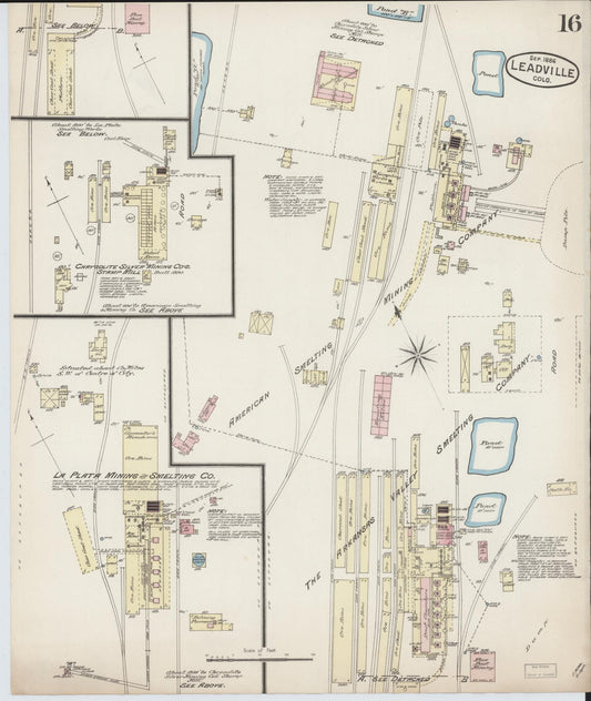 Sanborn Fire Insurance Map from Leadville, Lake County, Colorado (1886), Sheet #0016 - Historic Sanborn Fire Insurance Map Print, vintage old map wall art, antique decor, genealogy gift, Colorado Colorado map