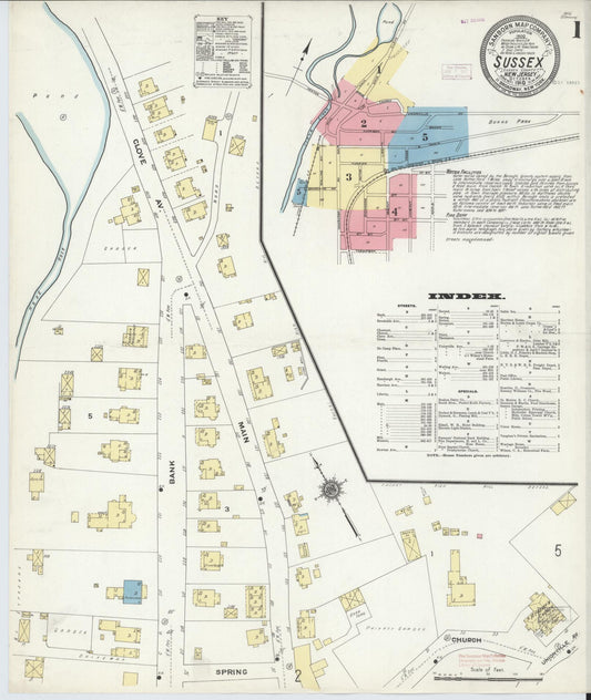 Sanborn Fire Insurance Map from Sussex, Sussex County, New Jersey. (1910) – Historic Sanborn Fire Insurance Map Print
