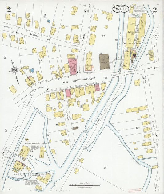 Sanborn Fire Insurance Map from Camillus, Onondaga County, New York (1927), Sheet #0002 - Historic Sanborn Fire Insurance Map Print, vintage old map wall art, antique decor, genealogy gift, New York New York map