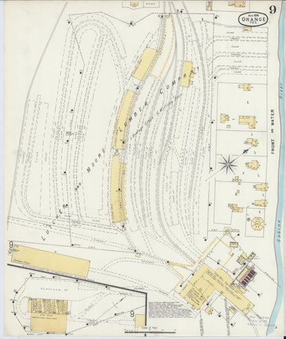 Sanborn Fire Insurance Map from Orange, Orange County, Texas (1896), Sheet #0009 - Complete Map Set gallery image, historic Sanborn map, vintage wall art, Texas Texas