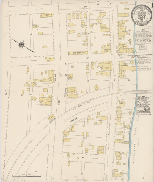 Sanborn Fire Insurance Map from Index, Snohomish County, Washington (1917), Sheet #0001 - Historic Sanborn Fire Insurance Map Print, vintage old map wall art, antique decor, genealogy gift, Washington Washington map