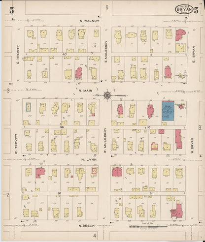 Sanborn Fire Insurance Map from Bryan, Williams County, Ohio (1923), Sheet #0005 - Historic Sanborn Fire Insurance Map Print, vintage old map wall art, antique decor, genealogy gift, Ohio Ohio map