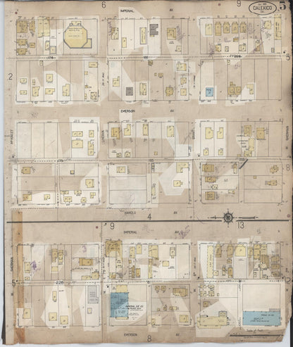 Sanborn Fire Insurance Map from Calexico, Imperial County, California (1956), Sheet #0005 - Historic Sanborn Fire Insurance Map Print, vintage old map wall art, antique decor, genealogy gift, California California map
