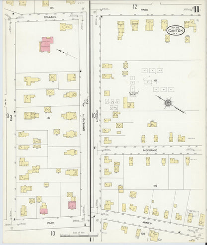 Sanborn Fire Insurance Map from Canton, St. Lawrence County, New York (1913), Sheet #0011 - Historic Sanborn Fire Insurance Map Print, vintage old map wall art, antique decor, genealogy gift, New York New York map