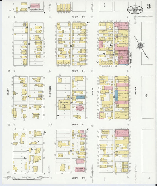 Sanborn Fire Insurance Map from Silverton, San Juan County, Colorado (1910), Sheet #0003 - Historic Sanborn Fire Insurance Map Print, vintage old map wall art, antique decor, genealogy gift, Colorado Colorado map