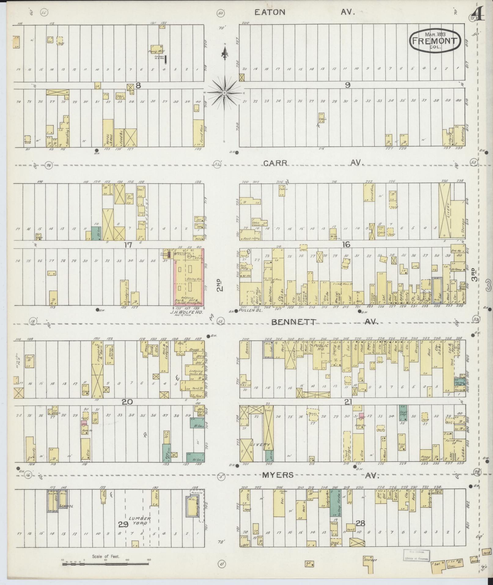 Sanborn Fire Insurance Map from Cripple Creek, El Paso County, Colorado (1893), Sheet #0004 - Complete Map Set gallery image, historic Sanborn map, vintage wall art, Colorado Colorado