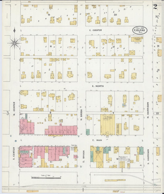 Sanborn Fire Insurance Map from Colfax, McLean County, Illinois (1906), Sheet #0002 - Historic Sanborn Fire Insurance Map Print, vintage old map wall art, antique decor, genealogy gift, Illinois Illinois map