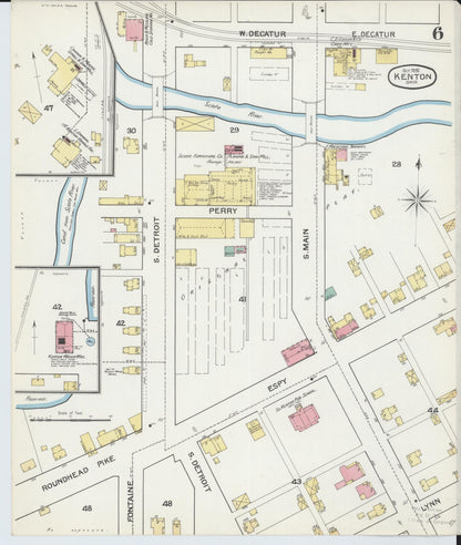 Sanborn Fire Insurance Map from Kenton, Hardin County, Ohio (1892), Sheet #0006 - Complete Map Set gallery image, historic Sanborn map, vintage wall art, Ohio Ohio