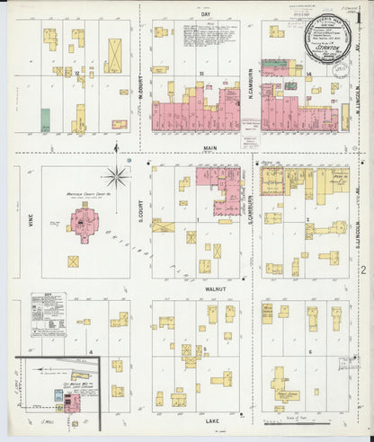 Sanborn Fire Insurance Map from Stanton, Montcalm County, Michigan (1900), Sheet #0001 - Historic Sanborn Fire Insurance Map Print, vintage old map wall art, antique decor, genealogy gift, Michigan Michigan map