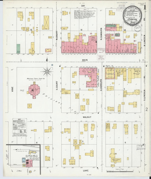 Sanborn Fire Insurance Map from Stanton, Montcalm County, Michigan (1900), Sheet #0001 - Historic Sanborn Fire Insurance Map Print, vintage old map wall art, antique decor, genealogy gift, Michigan Michigan map