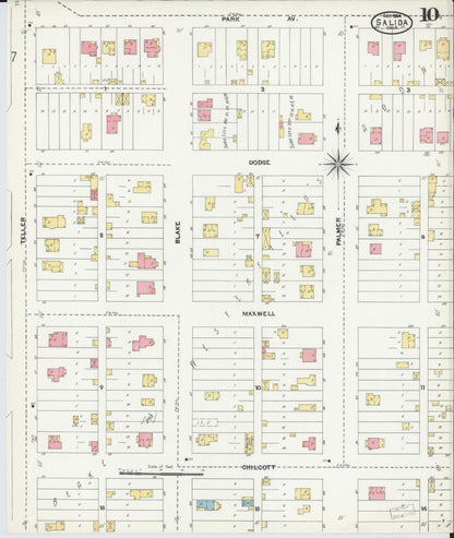 Sanborn Fire Insurance Map from Salida, Chaffee County, Colorado (1904), Sheet #0010 - Complete Map Set gallery image, historic Sanborn map, vintage wall art, Colorado Colorado