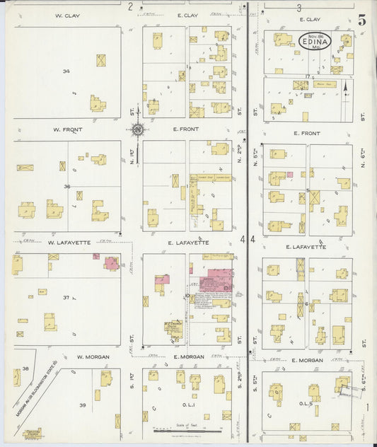 Sanborn Fire Insurance Map from Edina, Knox County, Missouri (1916), Sheet #0005 - Historic Sanborn Fire Insurance Map Print, vintage old map wall art, antique decor, genealogy gift, Missouri Missouri map