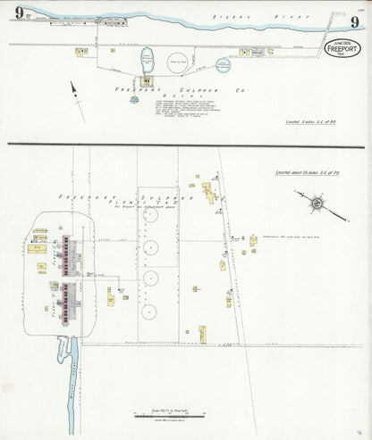 Sanborn Fire Insurance Map from Freeport, Brazoria County, Texas (1926), Sheet #0009 - Complete Map Set gallery image, historic Sanborn map, vintage wall art, Texas Texas