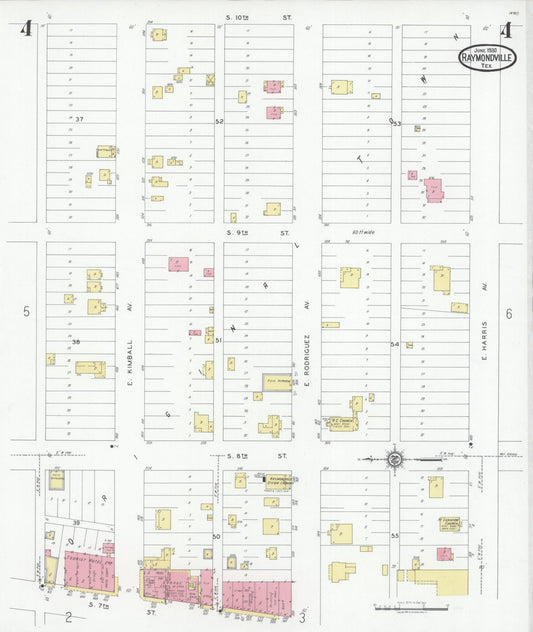 Sanborn Fire Insurance Map from Raymondville, Willacy County, Texas (1930), Sheet #0004 - Historic Sanborn Fire Insurance Map Print, vintage old map wall art, antique decor, genealogy gift, Texas Texas map