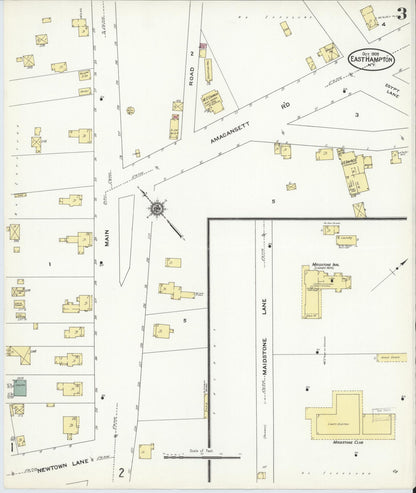 Sanborn Fire Insurance Map from Easthampton, Suffolk County, New York (1909), Sheet #0003 - Complete Map Set gallery image, historic Sanborn map, vintage wall art, New York New York