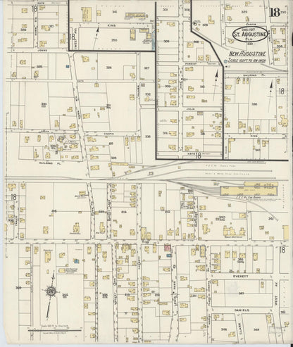Sanborn Fire Insurance Map from Saint Augustine, Saint John's County, Florida (1917), Sheet #0018 - Complete Map Set gallery image, historic Sanborn map, vintage wall art, Florida Florida