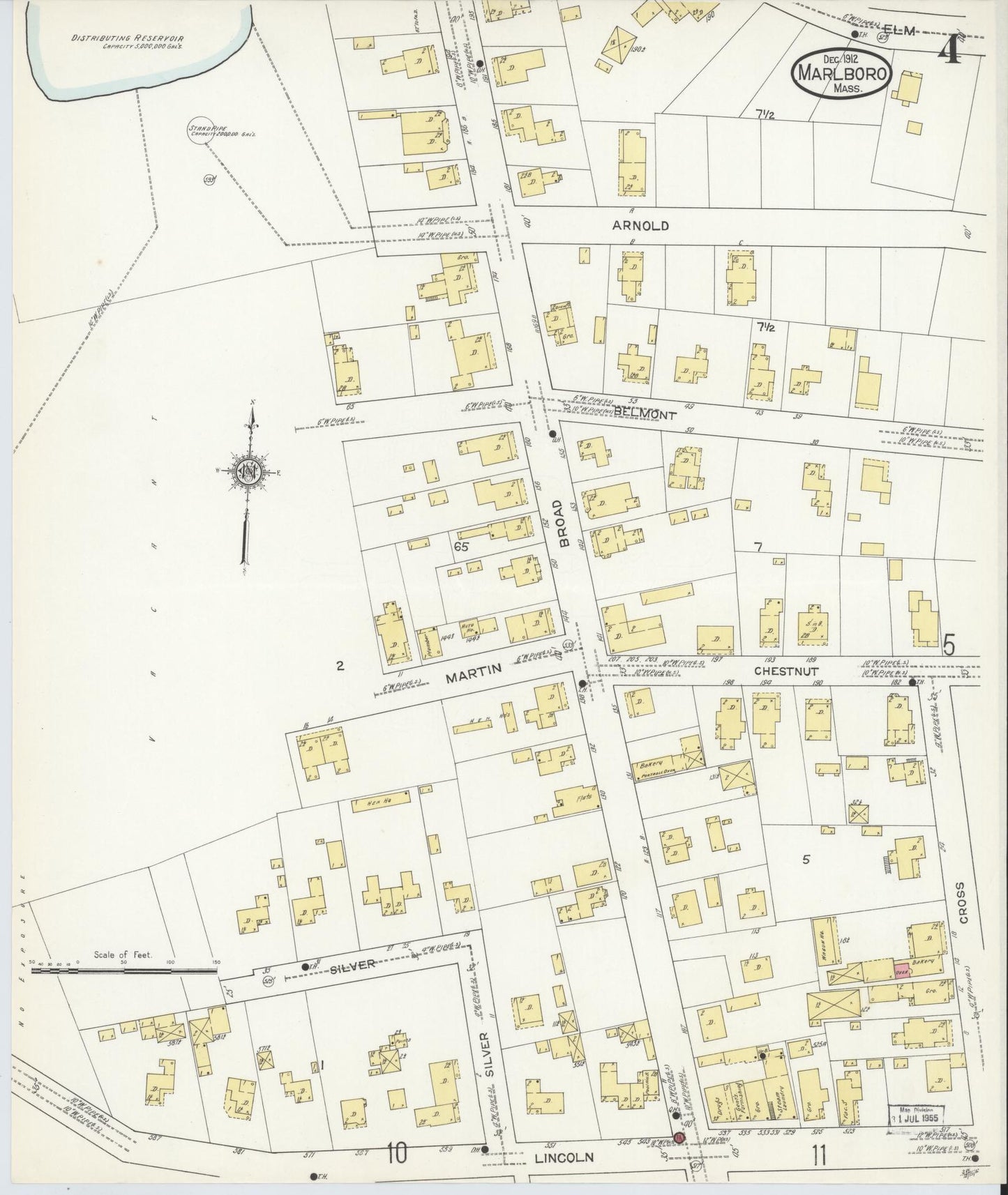 Sanborn Fire Insurance Map from Marlborough, Middlesex County, Massachusetts (1912), Sheet #0004 - Complete Map Set gallery image, historic Sanborn map, vintage wall art, Massachusetts Massachusetts