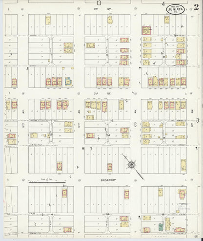 Sanborn Fire Insurance Map from Juniata, Blair County, Pennsylvania (1910), Sheet #0002 - Historic Sanborn Fire Insurance Map Print, vintage old map wall art, antique decor, genealogy gift, Pennsylvania Pennsylvania map