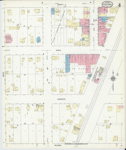 Sanborn Fire Insurance Map from Peotone, Will County, Illinois (1914), Sheet #0004 - Historic Sanborn Fire Insurance Map Print, vintage old map wall art, antique decor, genealogy gift, Illinois Illinois map