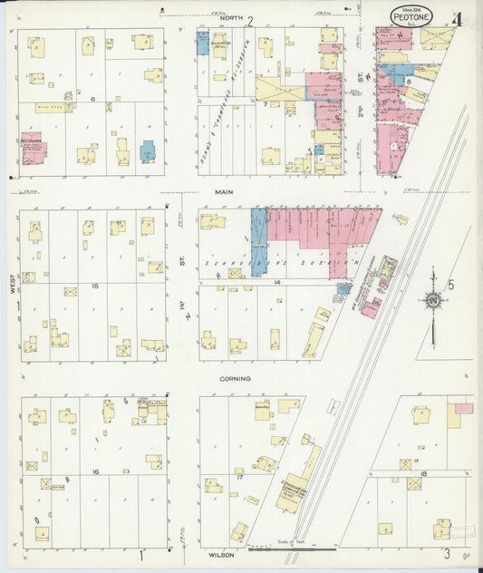 Sanborn Fire Insurance Map from Peotone, Will County, Illinois (1914), Sheet #0004 - Historic Sanborn Fire Insurance Map Print, vintage old map wall art, antique decor, genealogy gift, Illinois Illinois map