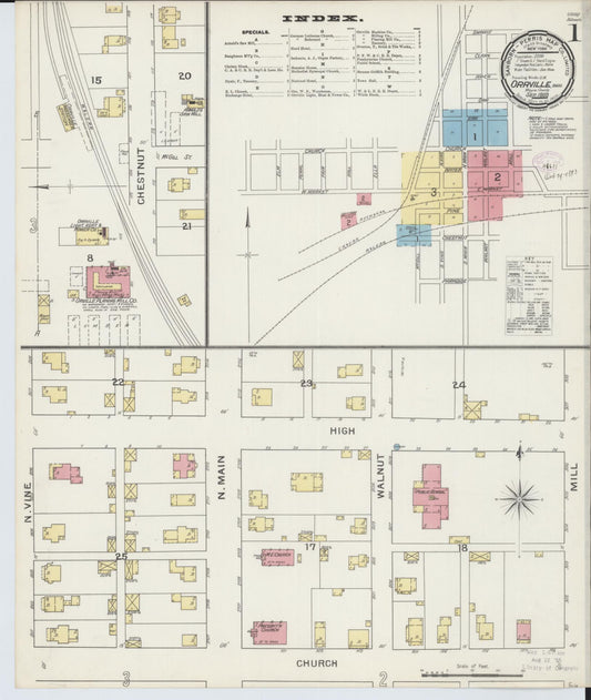 Sanborn Fire Insurance Map from Orrville, Wayne County, Ohio (1893), Sheet #0001 - Historic Sanborn Fire Insurance Map Print, vintage old map wall art, antique decor, genealogy gift, Ohio Ohio map
