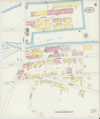 Sanborn Fire Insurance Map from Norwich, New London County, Connecticut (1897), Sheet #0004 - Complete Map Set gallery image, historic Sanborn map, vintage wall art, Connecticut Connecticut