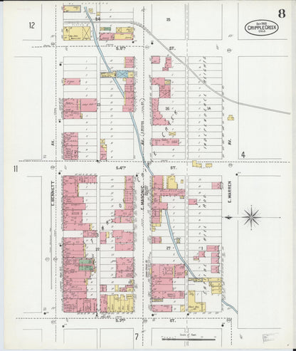 Sanborn Fire Insurance Map from Cripple Creek, Teller County, Colorado (1900), Sheet #0008 - Complete Map Set gallery image, historic Sanborn map, vintage wall art, Colorado Colorado