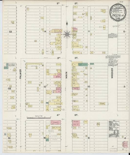 Sanborn Fire Insurance Map from Delta, Delta County, Colorado (1890), Sheet #0001 - Historic Sanborn Fire Insurance Map Print, vintage old map wall art, antique decor, genealogy gift, Colorado Colorado map