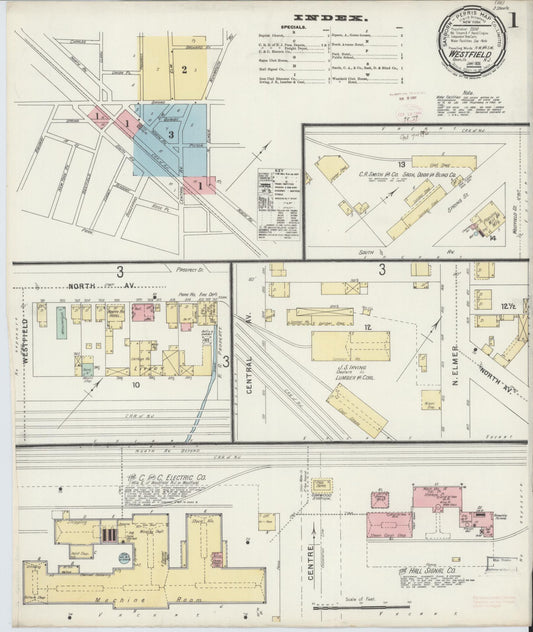 Sanborn Fire Insurance Map from Westfield, Union County, New Jersey. (1896) – Historic Sanborn Fire Insurance Map Print