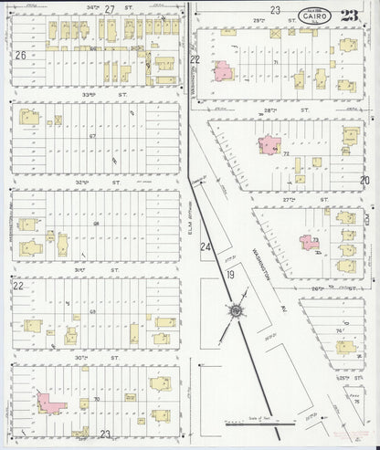 Sanborn Fire Insurance Map from Cairo, Alexander County, Illinois (1914), Sheet #0023 - Complete Map Set gallery image, historic Sanborn map, vintage wall art, Illinois Illinois