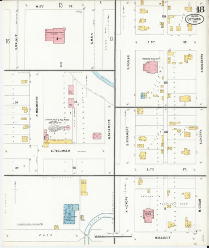 Sanborn Fire Insurance Map from Ottawa, Franklin County, Kansas (1899), Sheet #0018 - Complete Map Set gallery image, historic Sanborn map, vintage wall art, Kansas Kansas