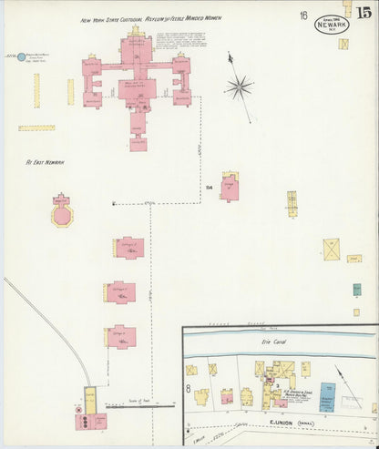 Sanborn Fire Insurance Map from Newark, Wayne County, New York (1906), Sheet #0015 - Complete Map Set gallery image, historic Sanborn map, vintage wall art, New York New York
