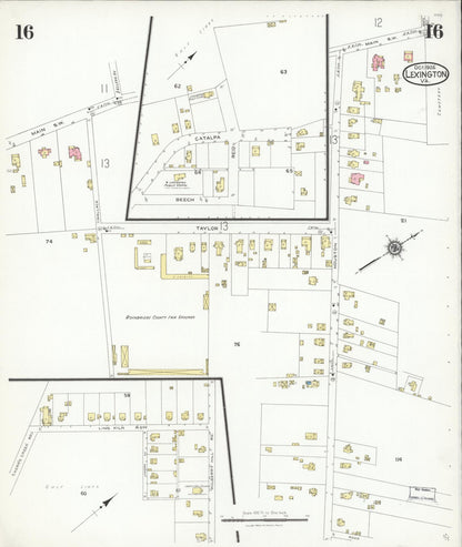 Sanborn Fire Insurance Map from Lexington, Independent Cities, Virginia (1926), Sheet #0016 - Complete Map Set gallery image, historic Sanborn map, vintage wall art, Virginia Virginia