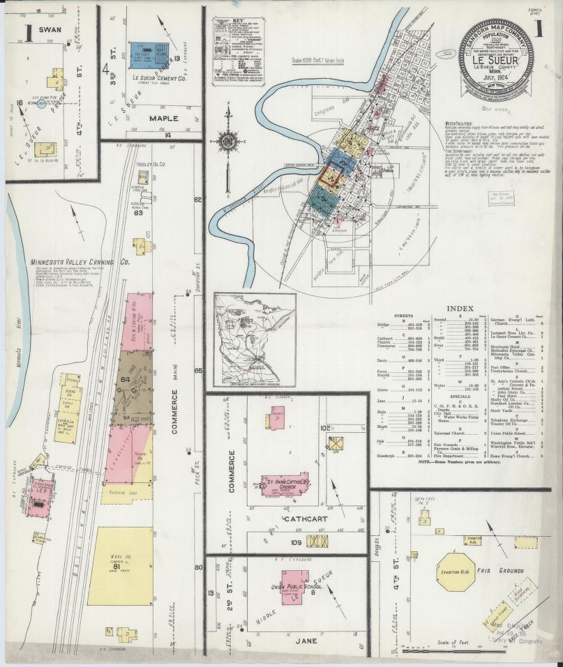 Sanborn Fire Insurance Map from Le Sueur, Le Sueur County, Minnesota. (1924) – Map View