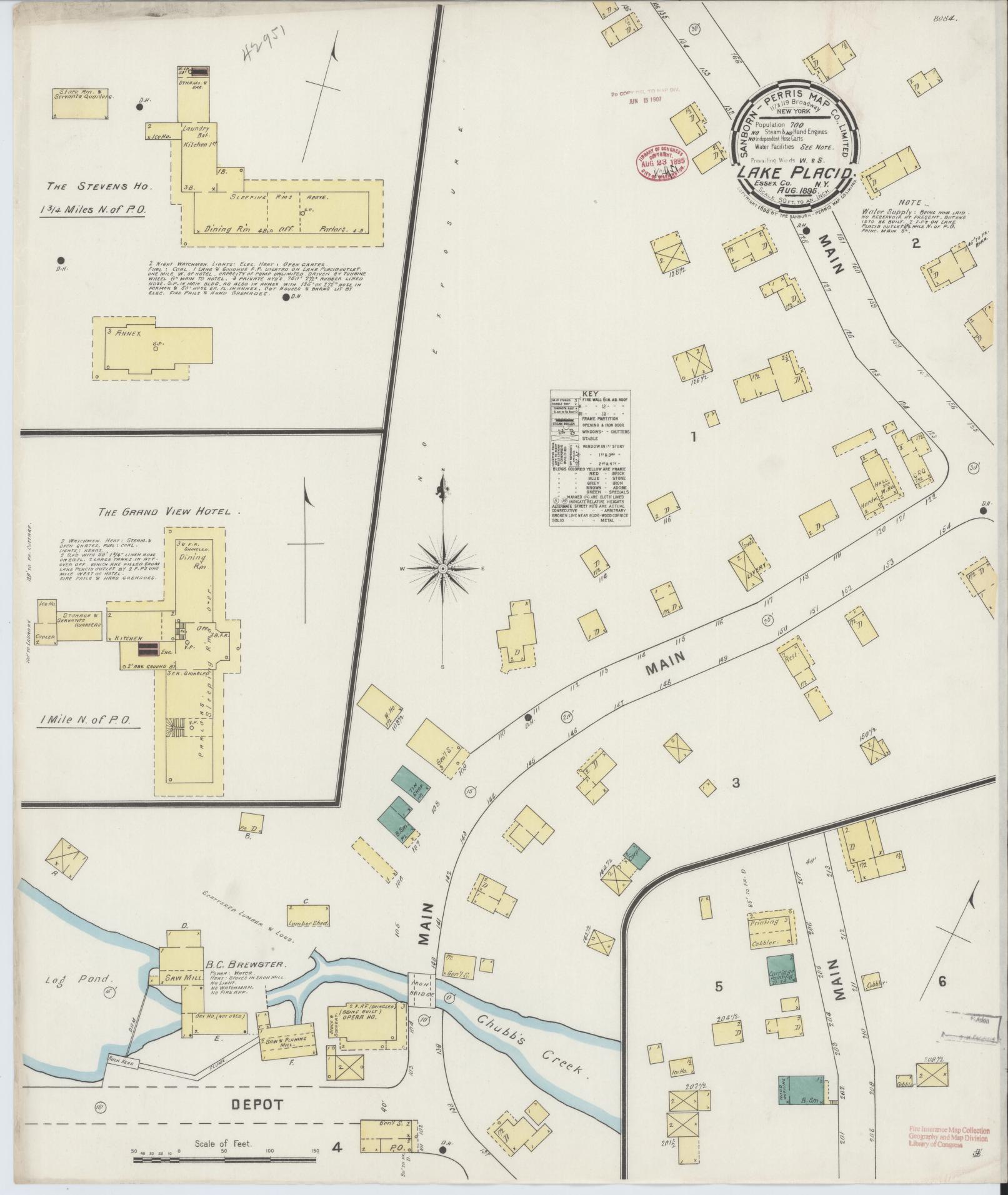 Sanborn Fire Insurance Map from Lake Placid, Essex County, New York. (1895) – Historic Sanborn Fire Insurance Map Print