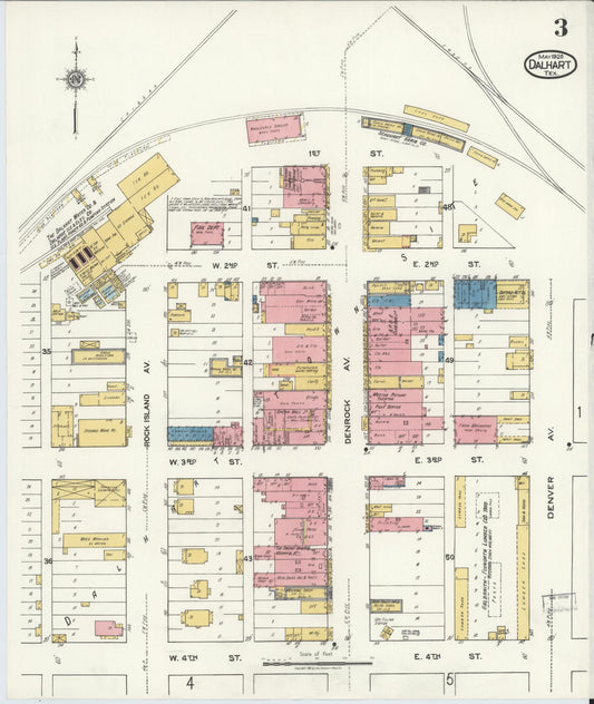 Sanborn Fire Insurance Map from Dalhart, Dallam And Hartley County, Texas (1920), Sheet #0003 - Historic Sanborn Fire Insurance Map Print, vintage old map wall art, antique decor, genealogy gift, Texas Texas map