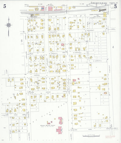 Sanborn Fire Insurance Map from Cameron, Clinton County, Missouri (1932), Sheet #0005 - Complete Map Set gallery image, historic Sanborn map, vintage wall art, Missouri Missouri