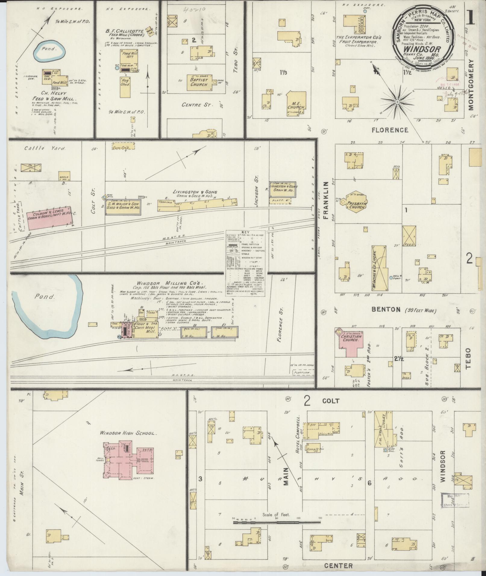 Sanborn Fire Insurance Map from Windsor, Henry County, Missouri. (1896) – Historic Sanborn Fire Insurance Map Print