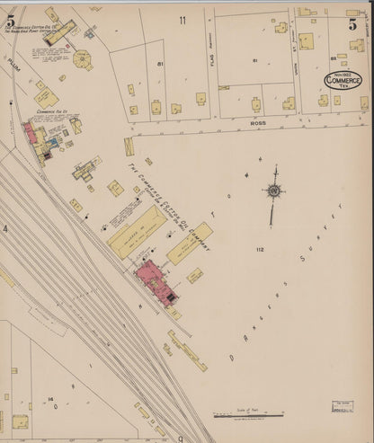 Sanborn Fire Insurance Map from Commerce, Hunt County, Texas (1922), Sheet #0005 - Complete Map Set gallery image, historic Sanborn map, vintage wall art, Texas Texas