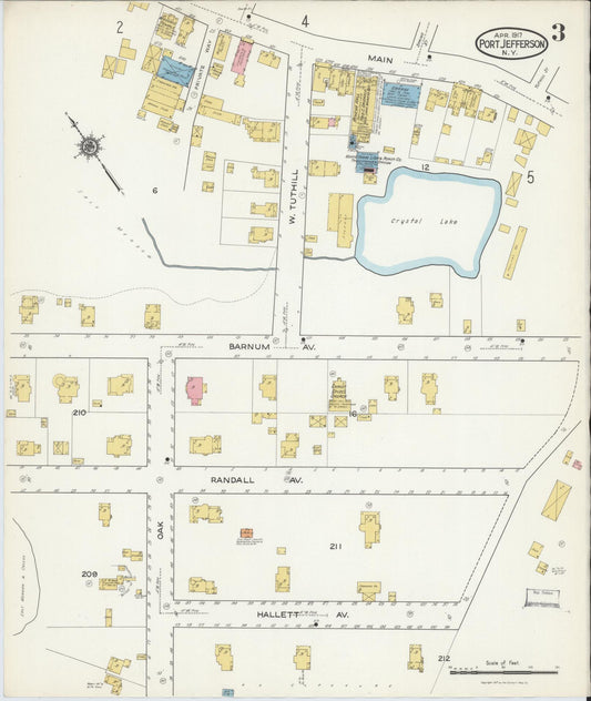 Sanborn Fire Insurance Map from Port Jefferson, Suffolk County, New York (1917), Sheet #0003 - Historic Sanborn Fire Insurance Map Print, vintage old map wall art, antique decor, genealogy gift, New York New York map