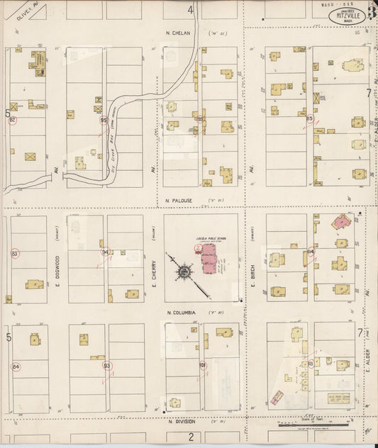 Sanborn Fire Insurance Map from Ritzville, Adams County, Washington (1939), Sheet #0003 - Historic Sanborn Fire Insurance Map Print, vintage old map wall art, antique decor, genealogy gift, Washington Washington map