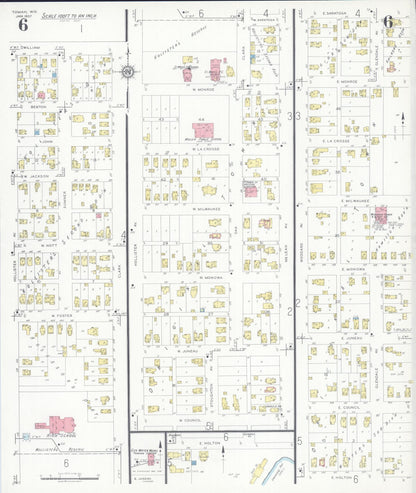 Sanborn Fire Insurance Map from Tomah, Monroe County, Wisconsin (1937), Sheet #0006 - Historic Sanborn Fire Insurance Map Print, vintage old map wall art, antique decor, genealogy gift, Wisconsin Wisconsin map
