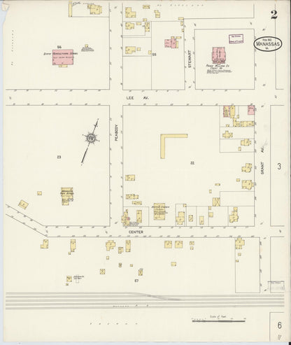 Sanborn Fire Insurance Map from Manassas, Independent Cities, Virginia (1912), Sheet #0002 - Complete Map Set gallery image, historic Sanborn map, vintage wall art, Virginia Virginia