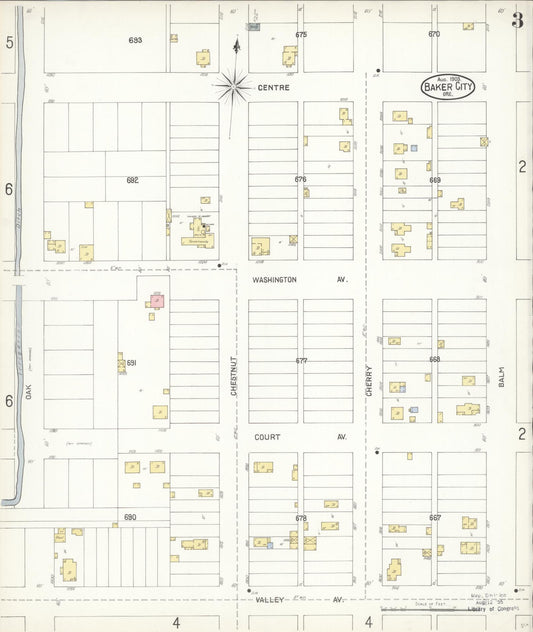 Sanborn Fire Insurance Map from Baker, Baker County, Oregon (1903), Sheet #0003 - Historic Sanborn Fire Insurance Map Print, vintage old map wall art, antique decor, genealogy gift, Oregon Oregon map