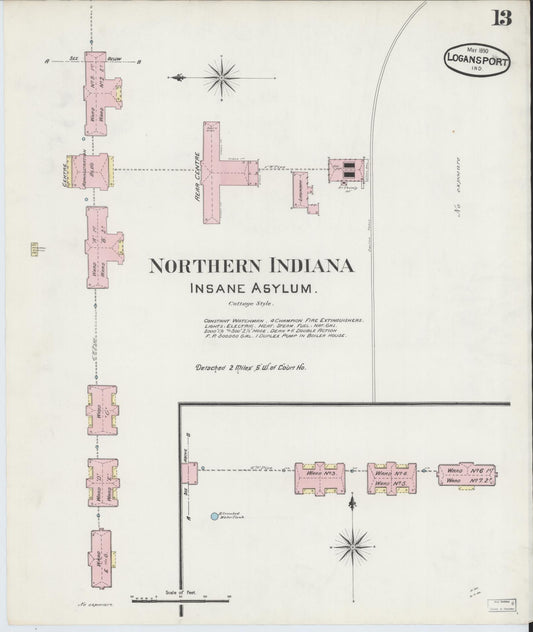 Sanborn Fire Insurance Map from Logansport, Cass County, Indiana (1890), Sheet #0013 - Historic Sanborn Fire Insurance Map Print, vintage old map wall art, antique decor, genealogy gift, Indiana Indiana map