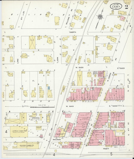 Sanborn Fire Insurance Map from Casey, Clark County, Illinois (1912), Sheet #0002 - Historic Sanborn Fire Insurance Map Print, vintage old map wall art, antique decor, genealogy gift, Illinois Illinois map