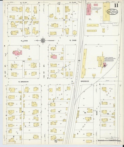 Sanborn Fire Insurance Map from Delphos, Van Wert And Allen Counties, Ohio (1911), Sheet #0011 - Historic Sanborn Fire Insurance Map Print, vintage old map wall art, antique decor, genealogy gift, Ohio Ohio map