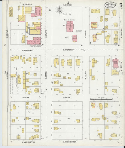 Sanborn Fire Insurance Map from Hastings, Barry County, Michigan (1900), Sheet #0005 - Complete Map Set gallery image, historic Sanborn map, vintage wall art, Michigan Michigan