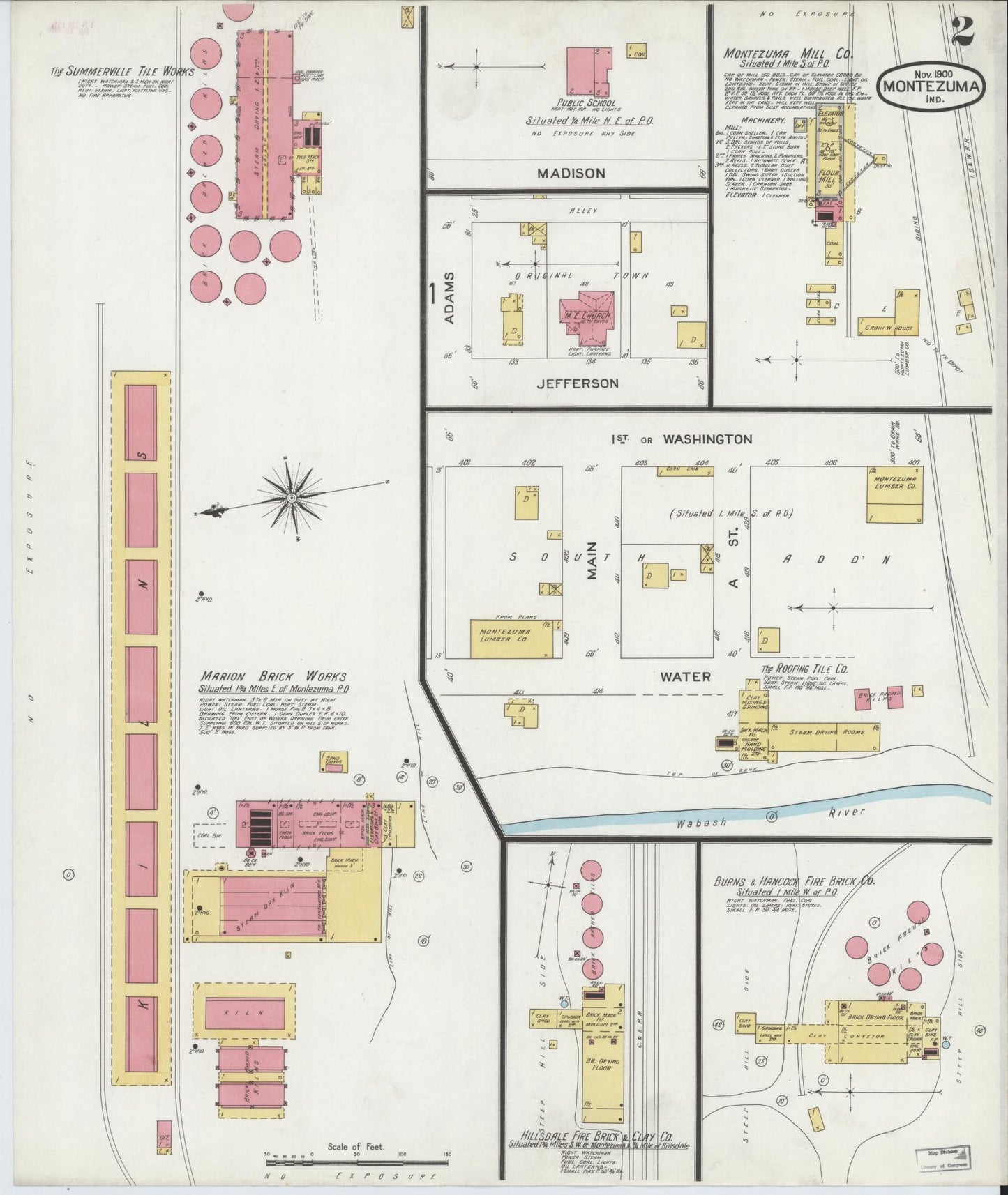 Sanborn Fire Insurance Map from Montezuma, Parke County, Indiana (1900), Sheet #0002 - Historic Sanborn Fire Insurance Map Print, vintage old map wall art, antique decor, genealogy gift, Indiana Indiana map